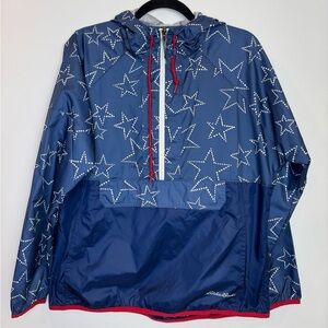 Eddie Bauer Blue Windbreaker Stars Momentum UPF 50 Anorak Dust Dingo size Large